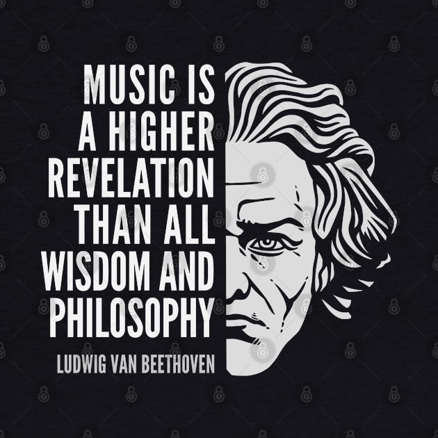 Ludwig van Beethoven Inspirational Quote: Music Is A Higher Revelation by Elvdant